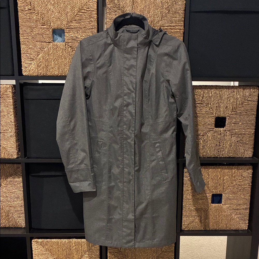 Eddie Bauer Charcoal Hooded Rain Jacket